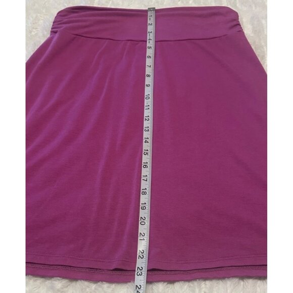 Faded Glory Fuchsia Pink A-Line Midi Skirt Polyester Rayon Blend Junior's Size M - Picture 9 of 9
